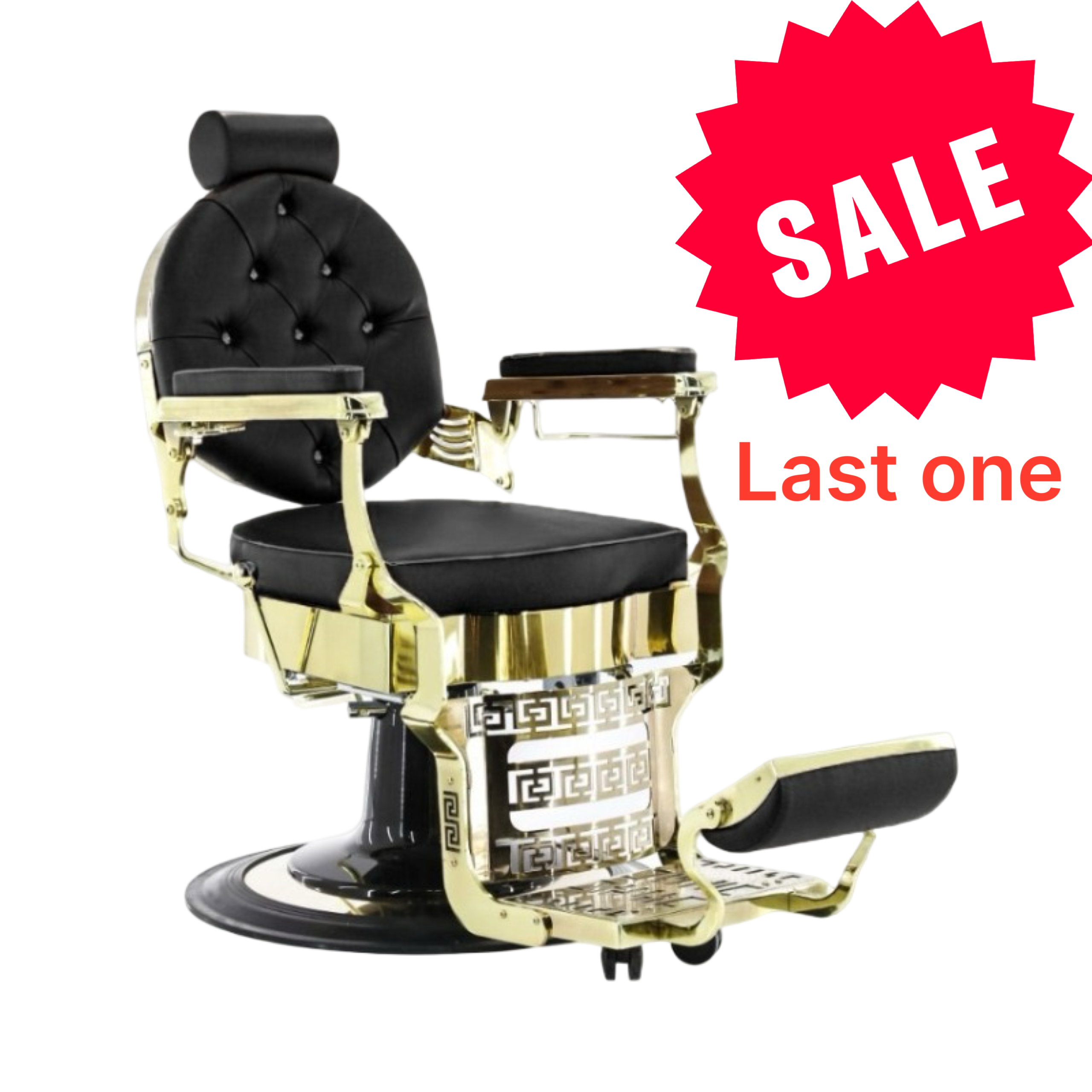 Modish Luxury Vintage Black & Gold-Plated Barber Chair