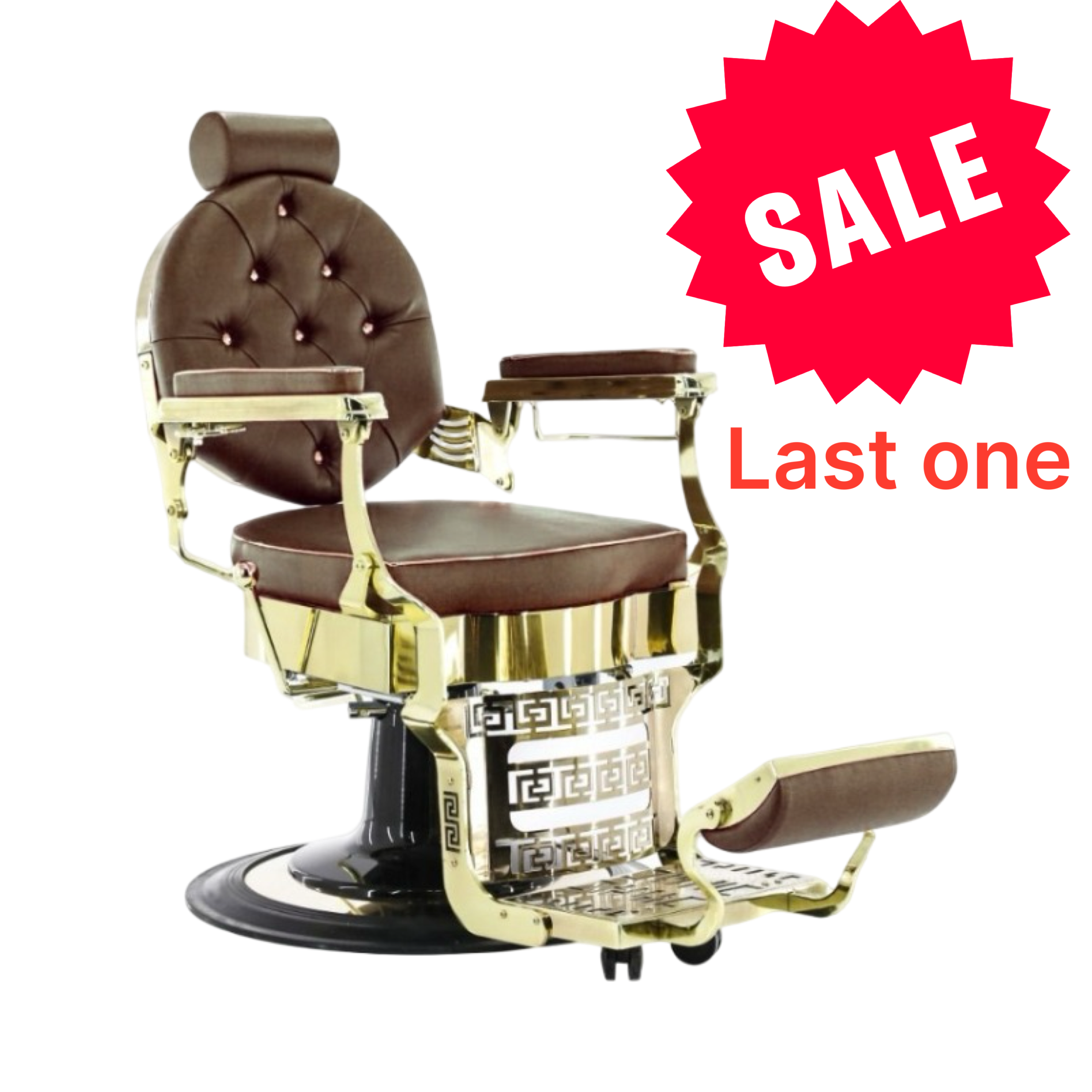 Modish Luxury Vintage Brown & Gold-Plated Barber Chair