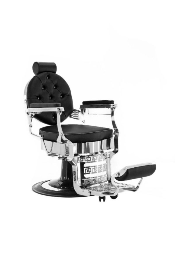 Modish Luxury Vintage Black & Chrome -Plated Barber Chair