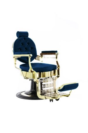 Barber Chair Blue & Rose Gold-0