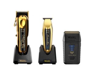 Wahl Gold Cordless Magic Clip, Gold Detailer Trimmer and Vanish Foil Shaver-0