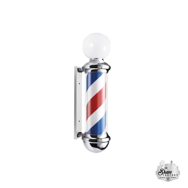 The Shave Factory Professional Classic Barber Pole Chrome with Lamb Small