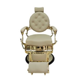 Modish Professional Barber Chair – Creamy & Gold
