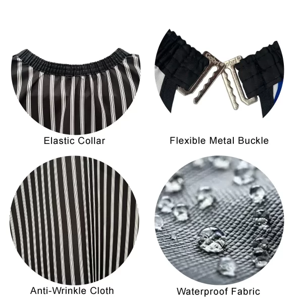 Barber Hairdressing Hair Cutting Cape & Gown Stripes (Black And White) - Image 3