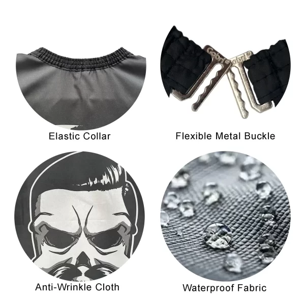 Barber Hairdressing Hair Cutting Cape & Gown Badass Skull - Image 2