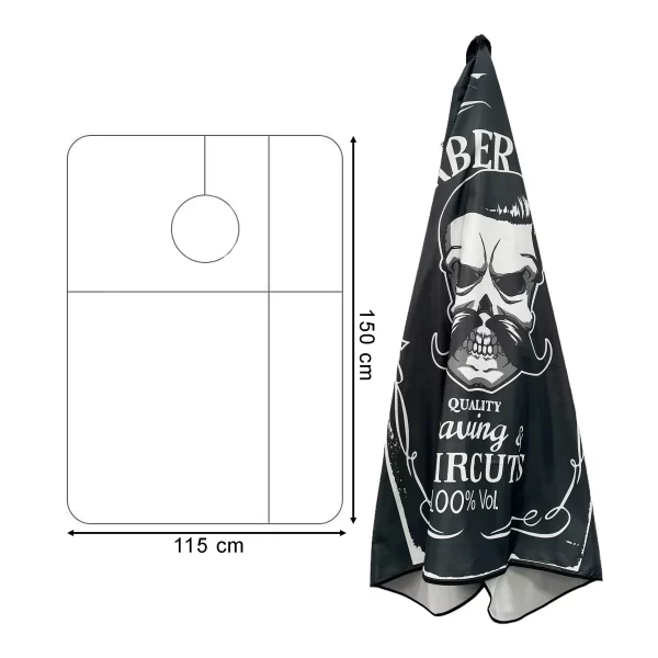Barber Hairdressing Hair Cutting Cape & Gown Badass Skull - Image 3