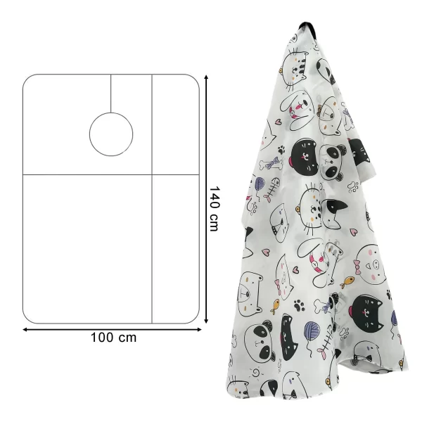 Barber Hairdressing Kids Hair Cutting Cape & Gown Animal Cartoon Pattern - Image 3