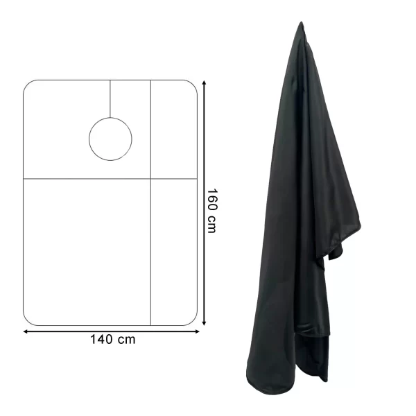 Barber Hairdressing Hair Cutting Cape & Gown Plain Black - Image 3