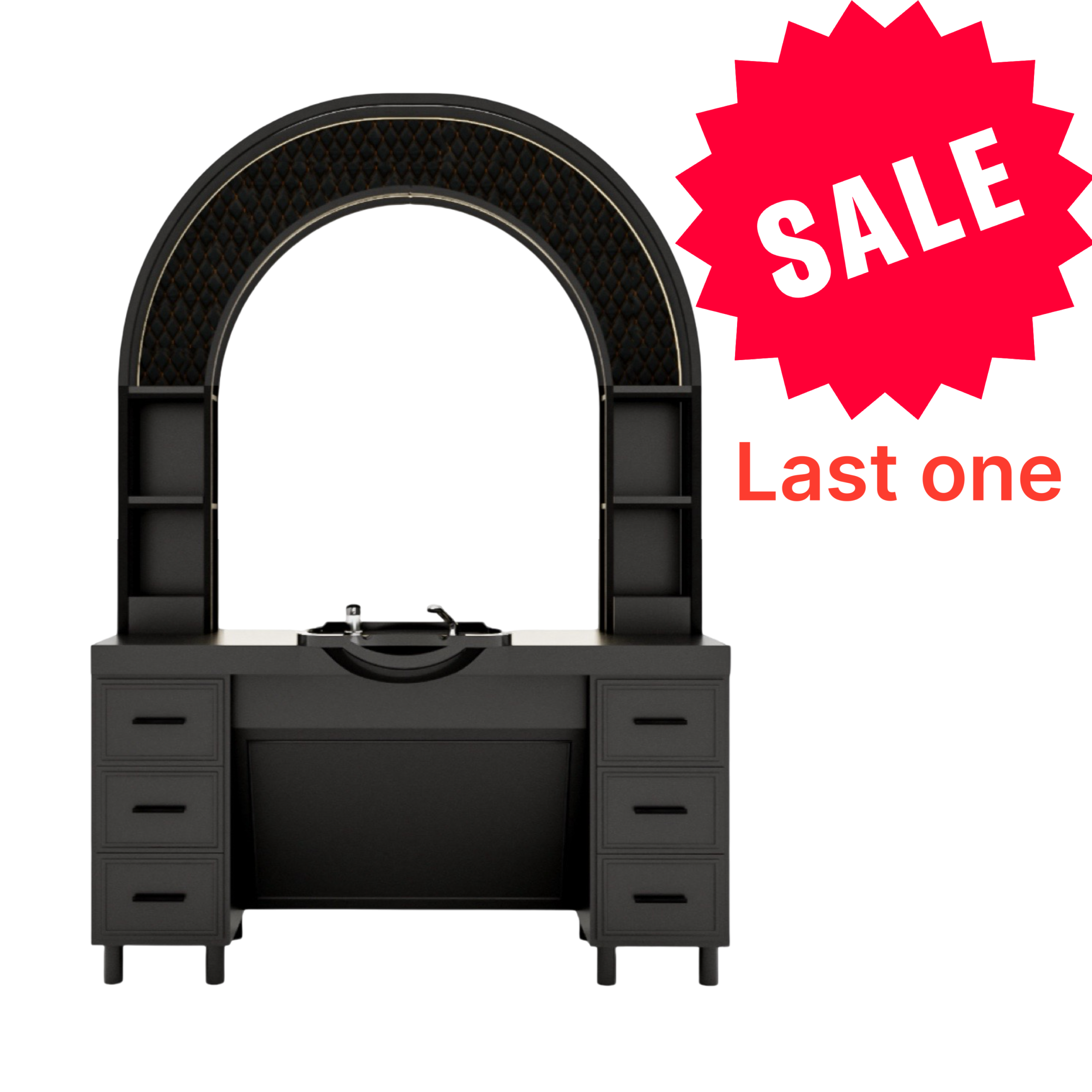 Modish ArchMaster Black Barber Unit With Sink