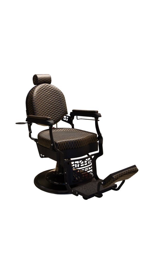 Modish Vintage Deluxe Barber Chair - Brown & Matt Carbon Black Edition