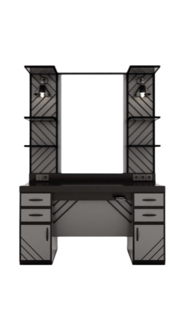 Modish Barber Unit Grey And Black Without Sink