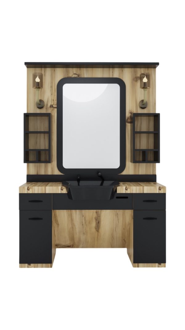Modish Rustic Barbershop Unit with Sink