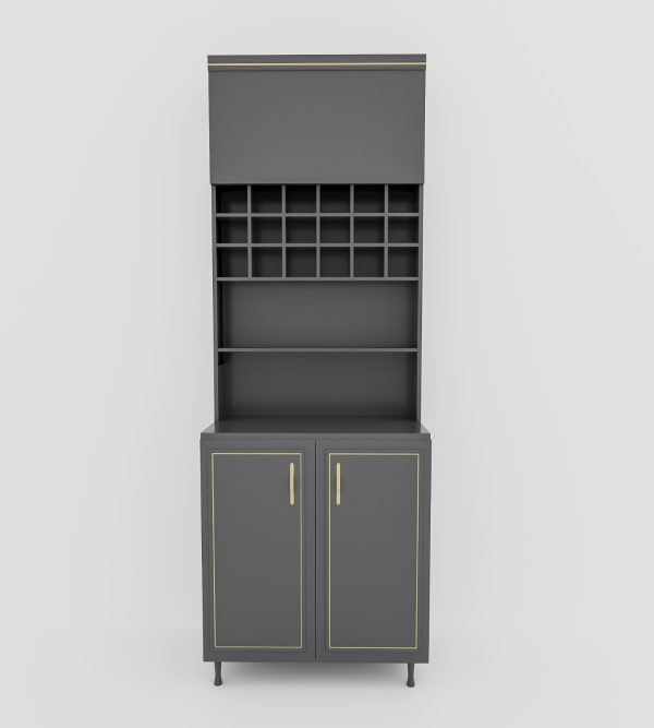 Modish Deluxe Barber Towel Cabinet with Storage and Towel Compartments (Grey)