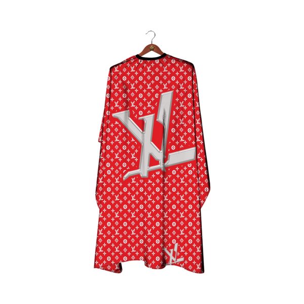 LuxePro Barber Cape - Designer Series (Red & Silver)