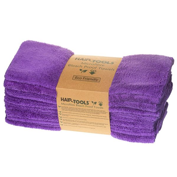 Hairtools Microfibre Bleach Proof Towels Purple (Pack Of 12)