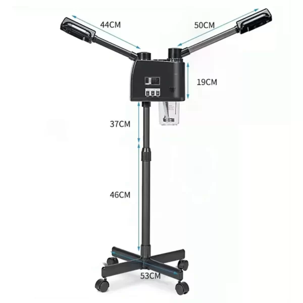 Facial Steamer 800W Hot and Cold Spray Machine (Black) - Image 2