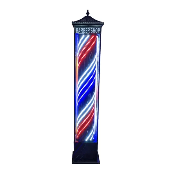 Floor Barber Pole Lantern Style Digital Led Light 1.8m (Black) - Image 2