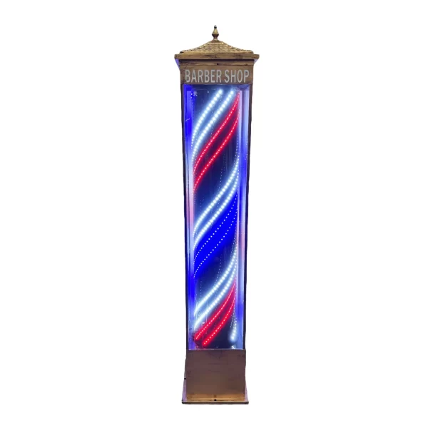 Floor Barber Pole Lantern Style Digital Led Light 1.8m (Gold)