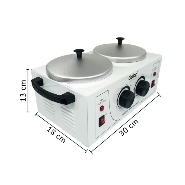 Gabri Double Pot Wax Heater Warmer (White) - Image 3