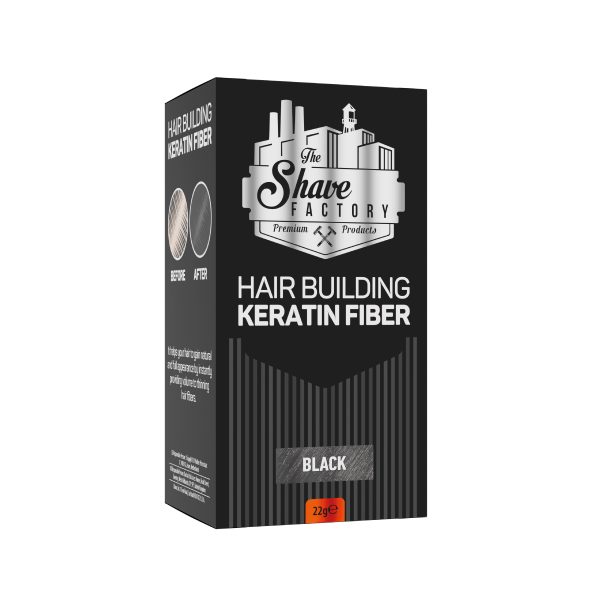 The Shave Factory Hair Building Keratin Fiber Black 22g