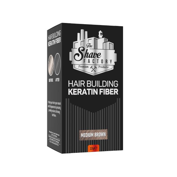 The Shave Factory Hair Building Keratin Fiber Medium Brown 22g