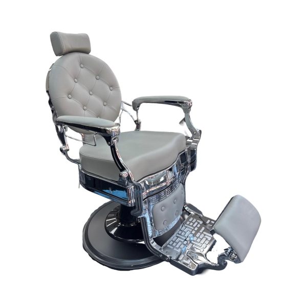 Modish Professional Barber Chair – Grey & Chrome