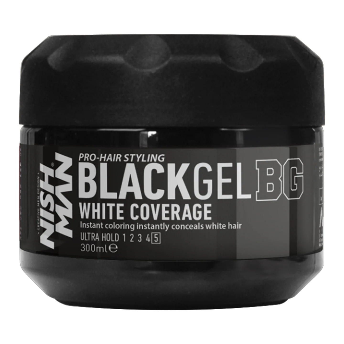 Nishman Hair Styling Black Gel BG White Coverge 300ml - Image 2