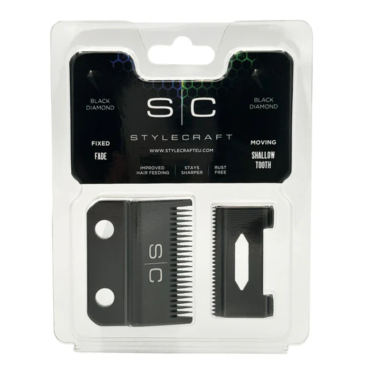 Gamma+ StyleCraft Clipper Blade Set - DLC Fixed Fade Blade with Shallow Tooth Cutter