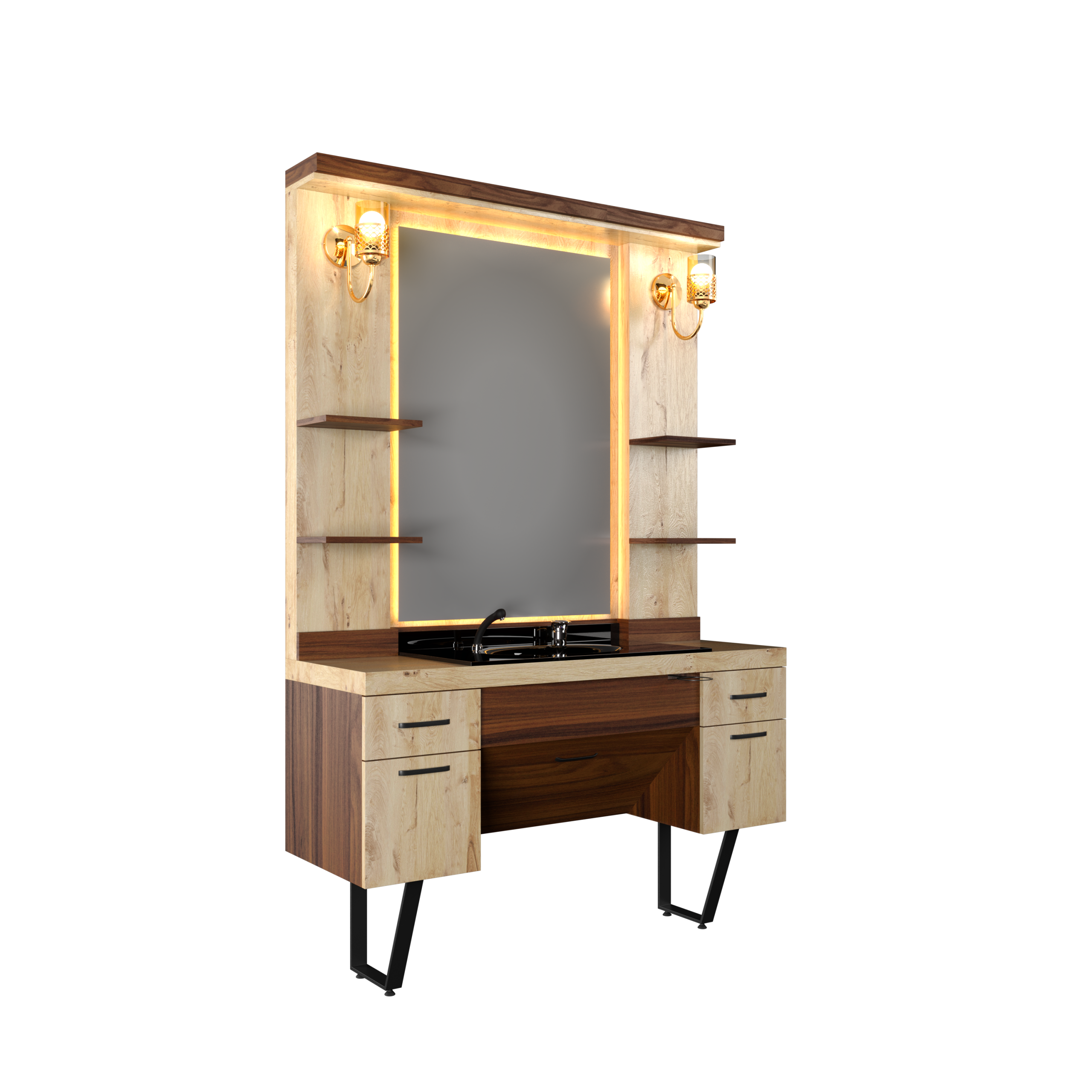 Modish Verona Barber Station Luxury Barber Unit for Modern Salons