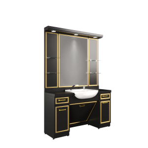 Modish Empire Barber Station Black & Gold Premium Barber Unit