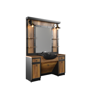 Modish Edison Barber Station Industrial Barber Unit with Ceramic Sink