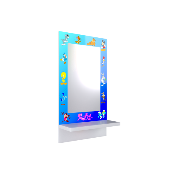 Modish Rainbow Mirror Kids Barber Unit Cartoon-Themed Styling Station for Children