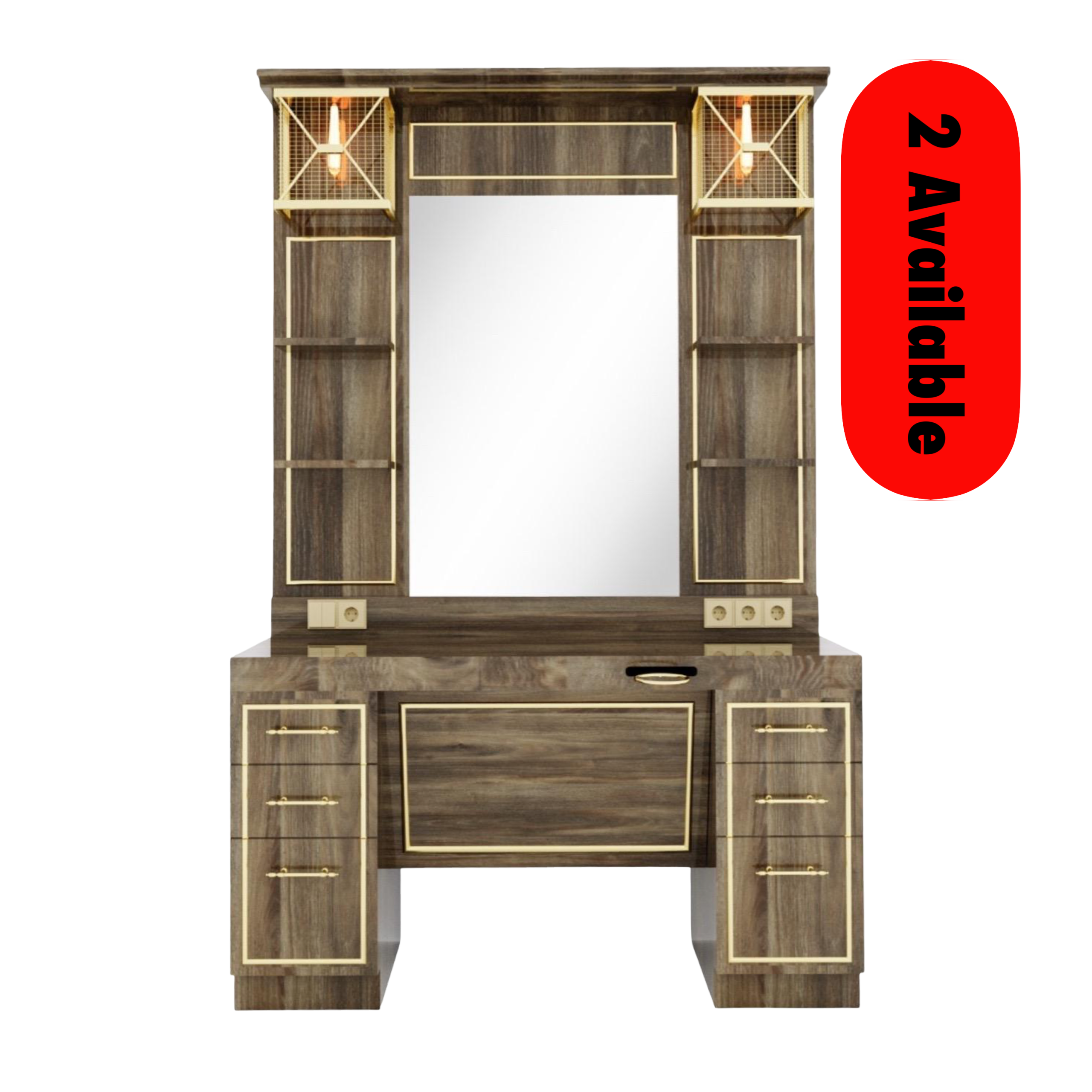 Modish Classic Luxe Barber Station – Walnut Gold