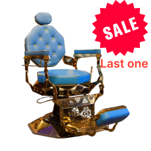 Modish Royal Blue & Gold barber chair