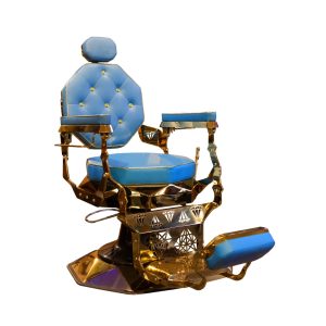 Modish Royal Blue & Gold barber chair