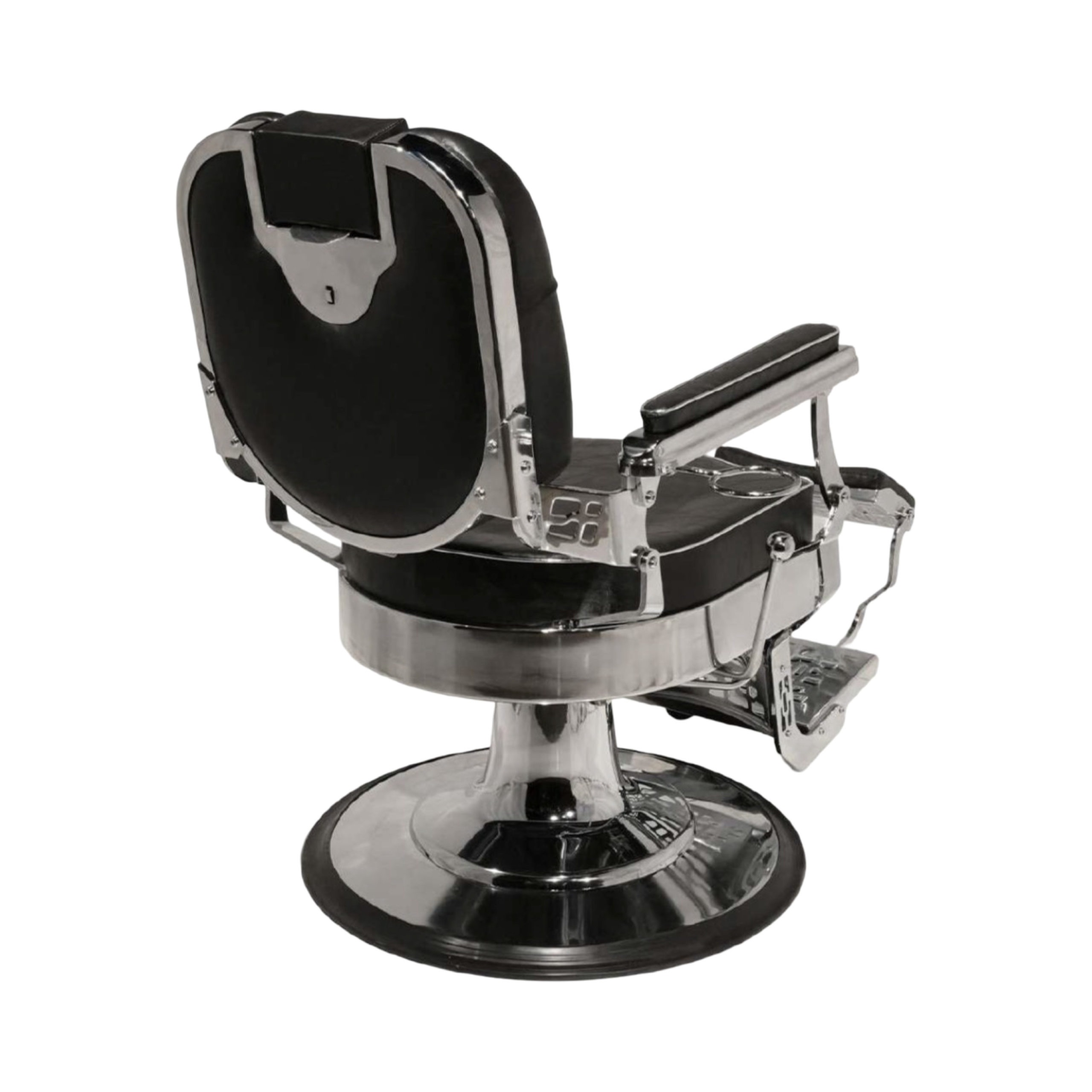 Modish Imperial Chrome Vintage Barber Chair – Black Classic Edition - Image 2