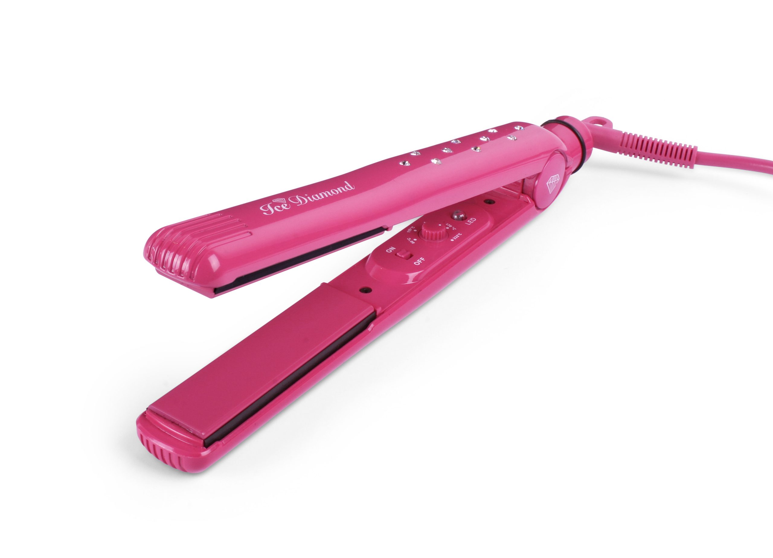 Ice Diamond Professional Hair Straightener (Pink)