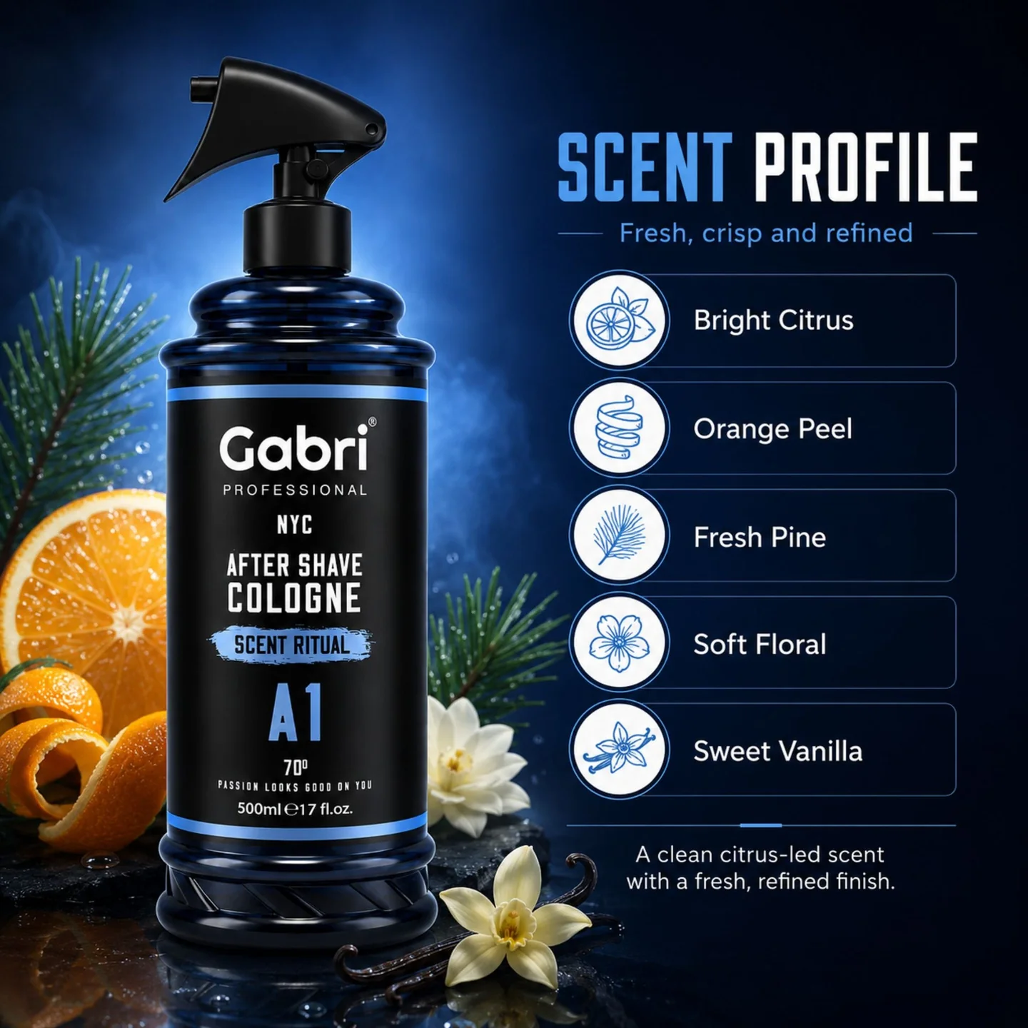 Gabri Professional - A1 After Shave Cologne Scent Ritual 500ml - Image 3