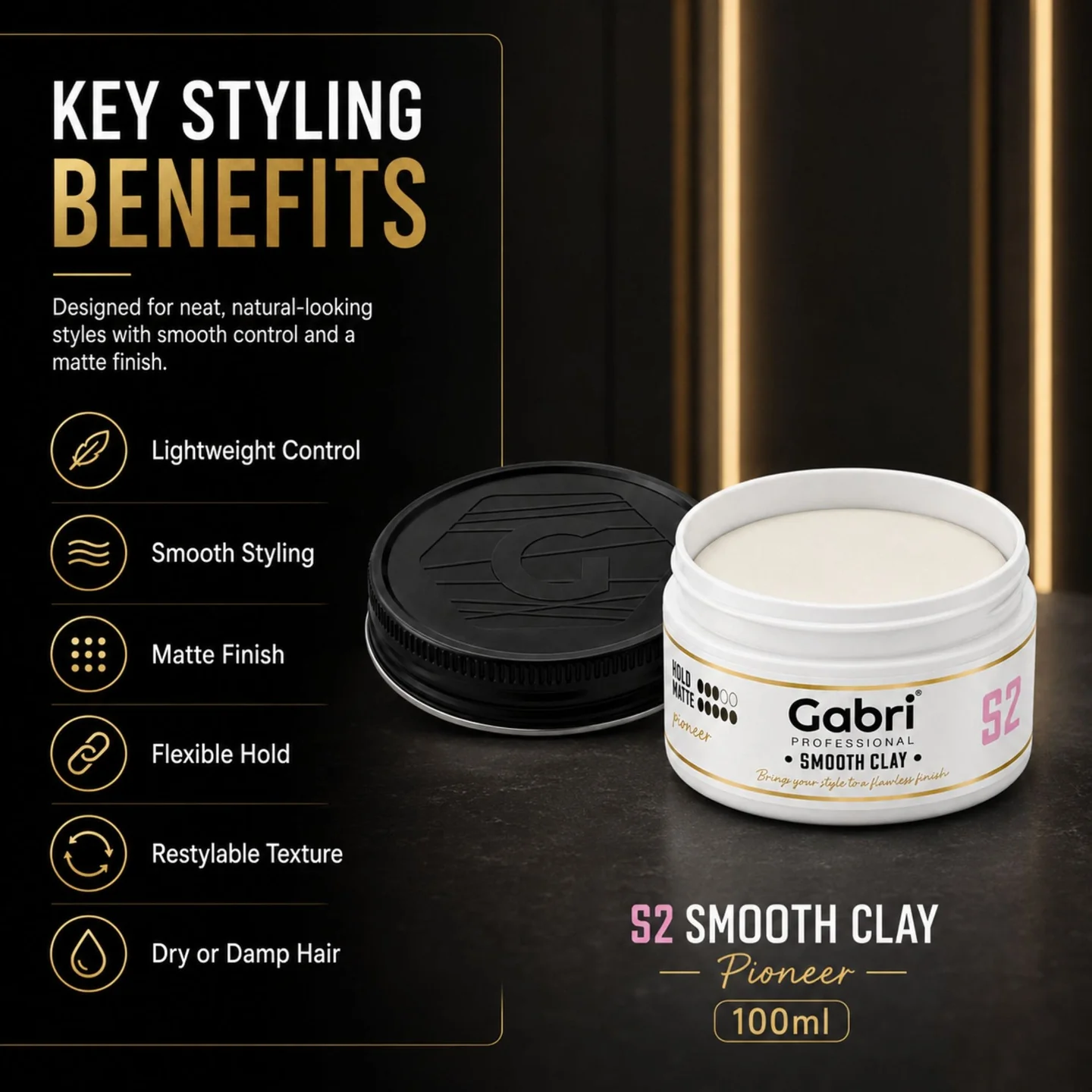 Gabri Professional - S2 Smooth Clay Pioneer Matte 100ml - Image 3