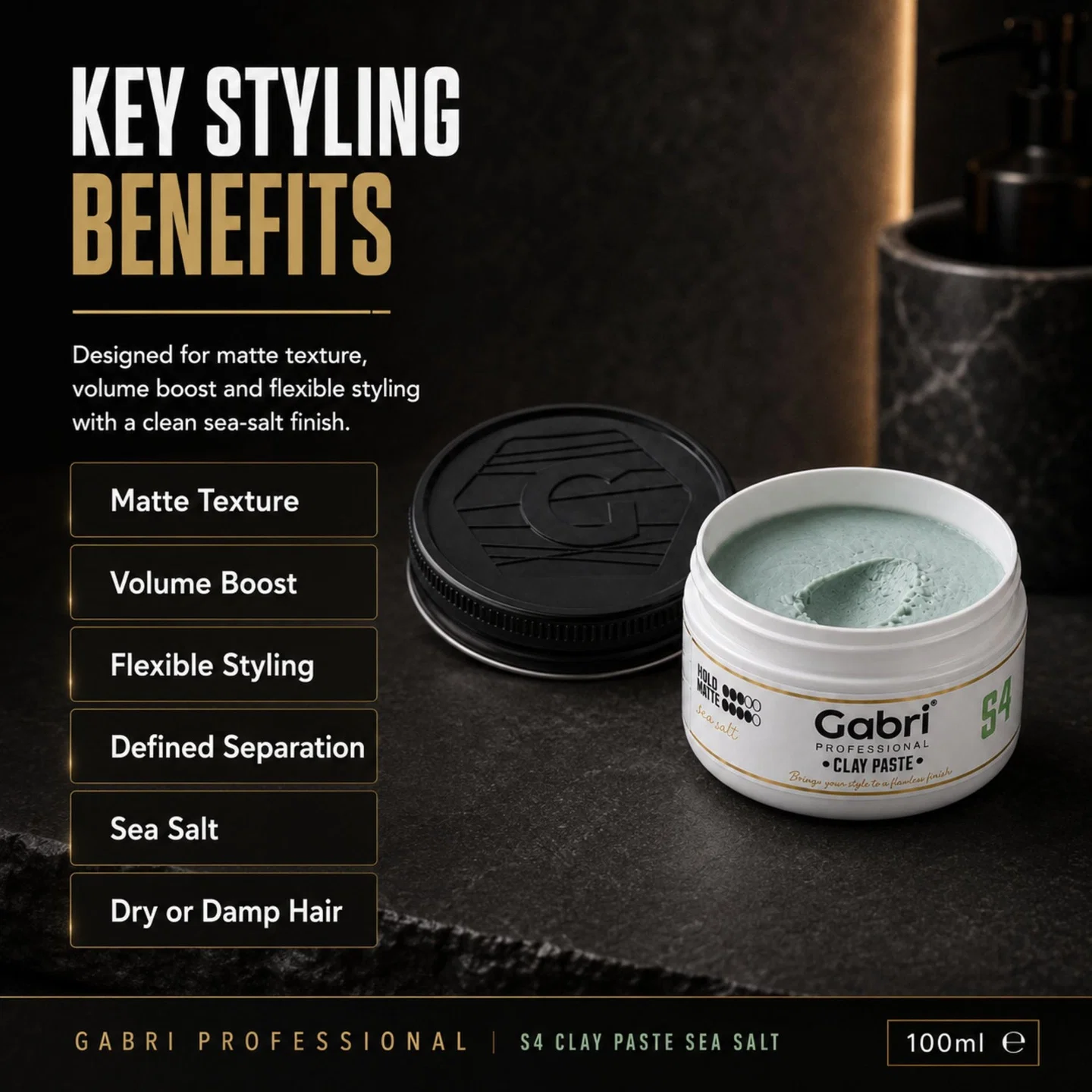 Gabri Professional - S4 Clay Paste Sea Salt 100ml - Image 3