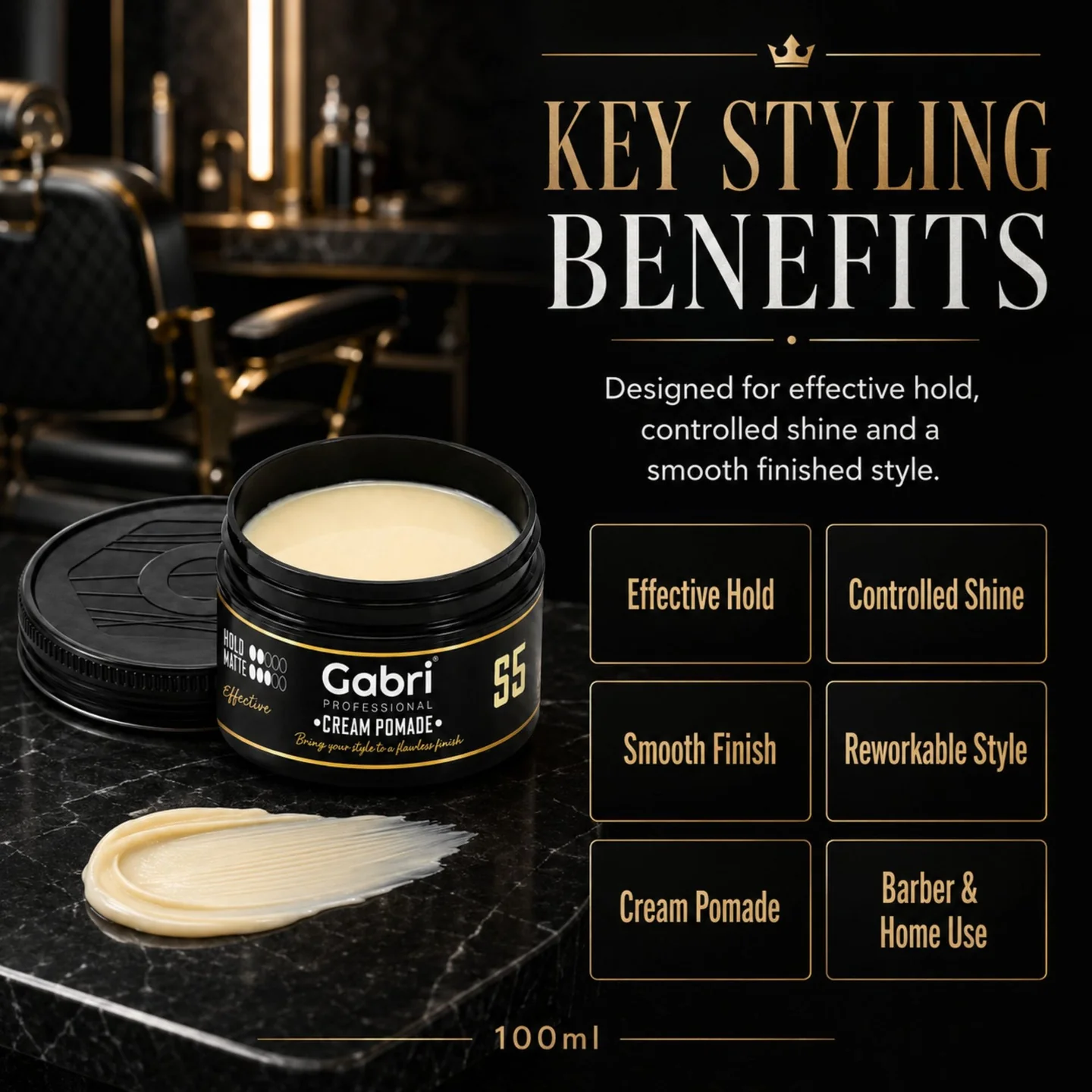 Gabri Professional - S5 Cream Pomade Effective Hold 100ml - Image 3