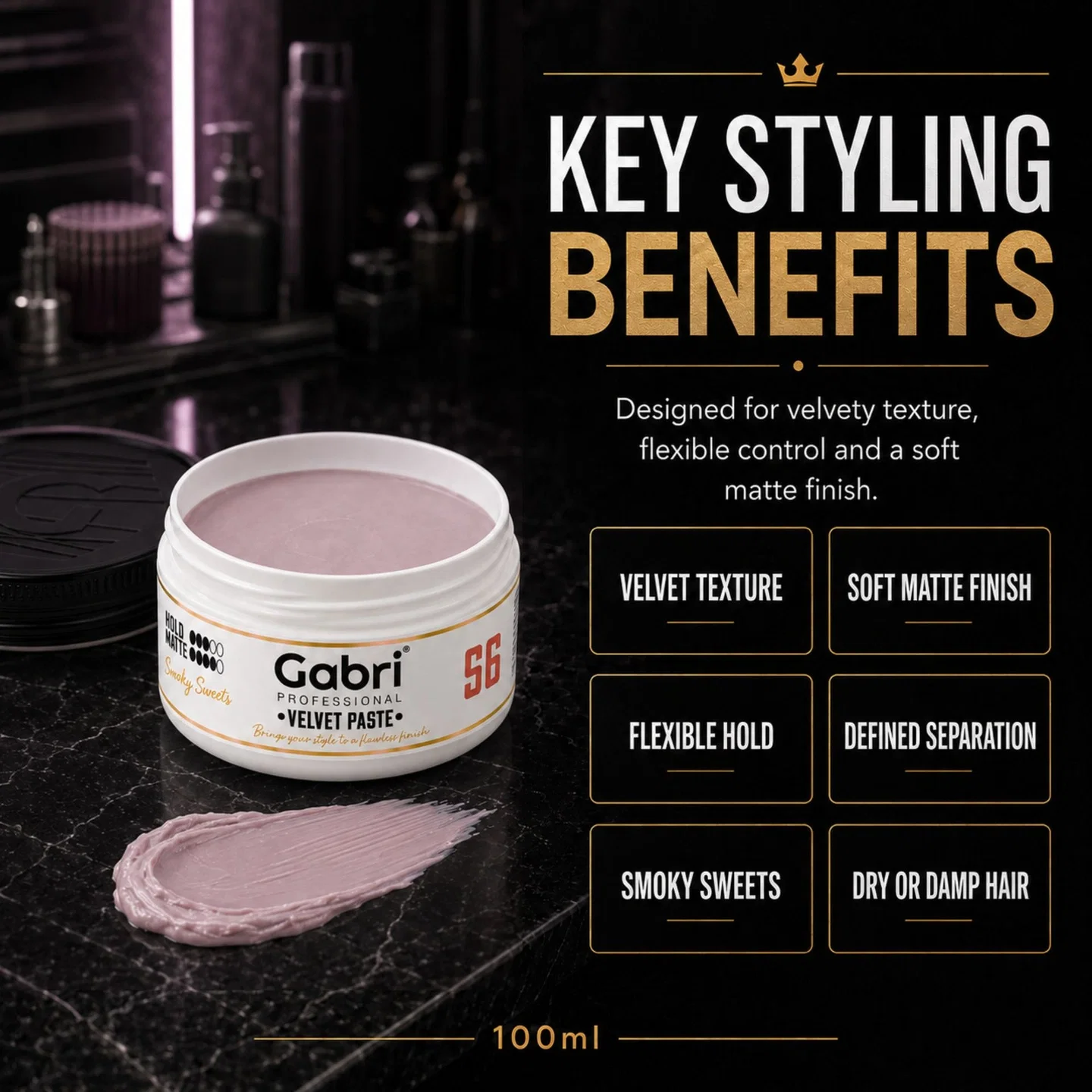 Gabri Professional - S6 Velvet Paste Smoky Sweets Matte 100ml - Image 3