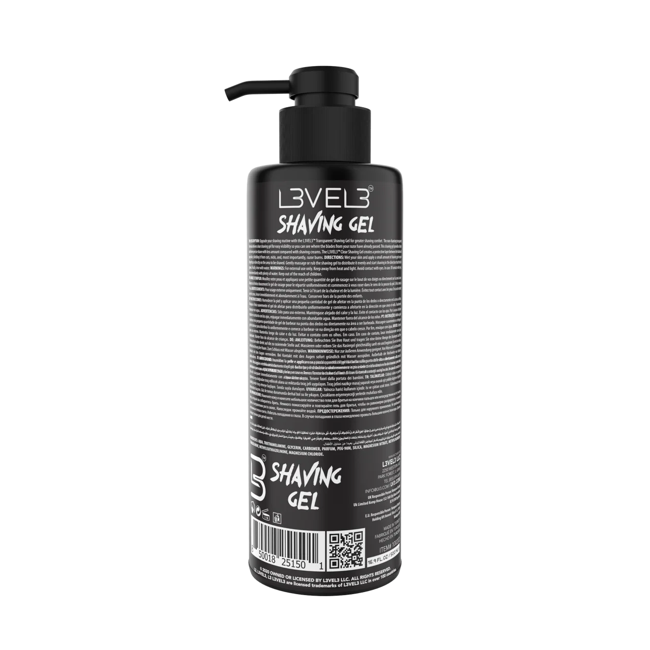 L3VEL3 Transparent Shaving Gel Ice 500ml - Image 2