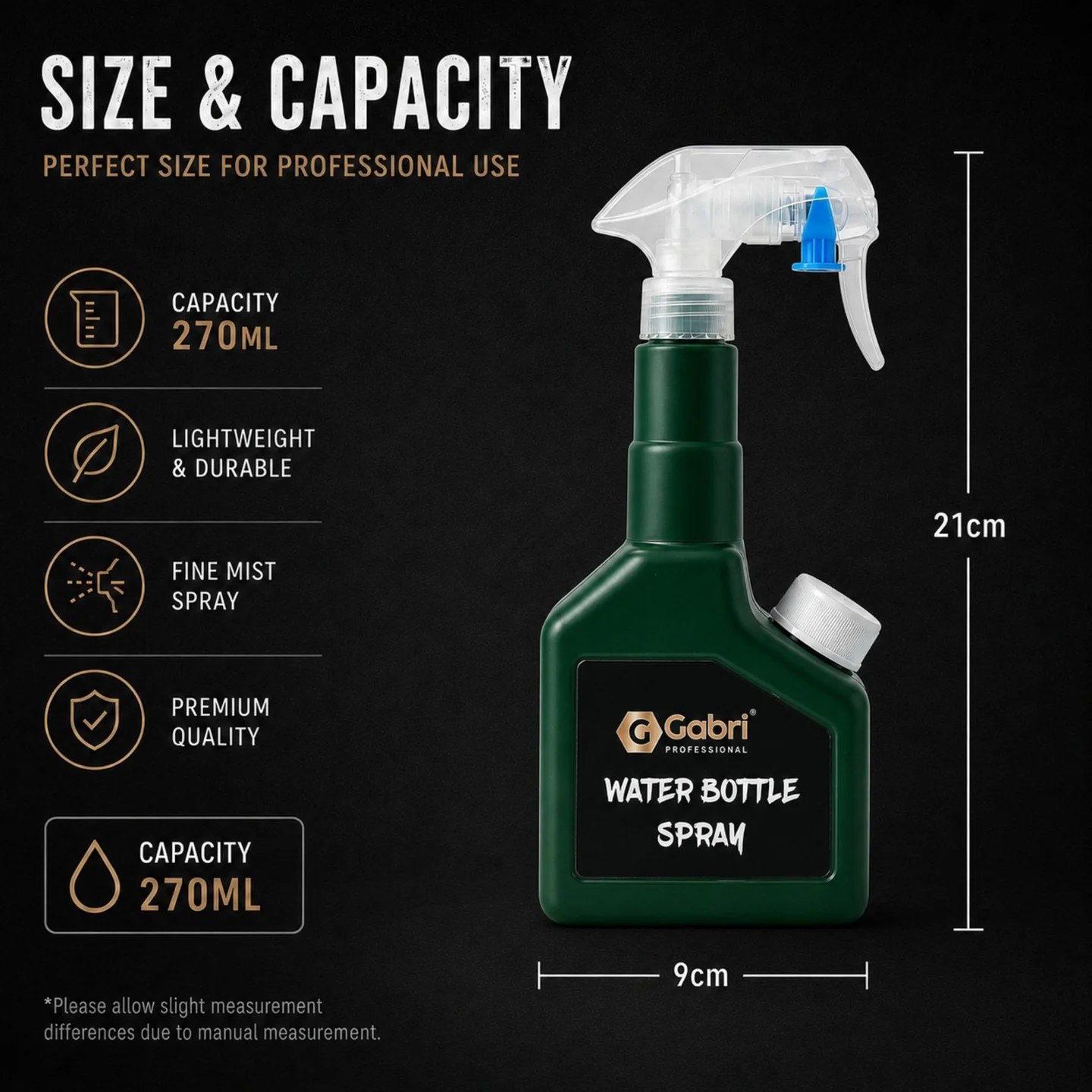 Gabri - Water Bottle Spray Green 270ml - Image 5