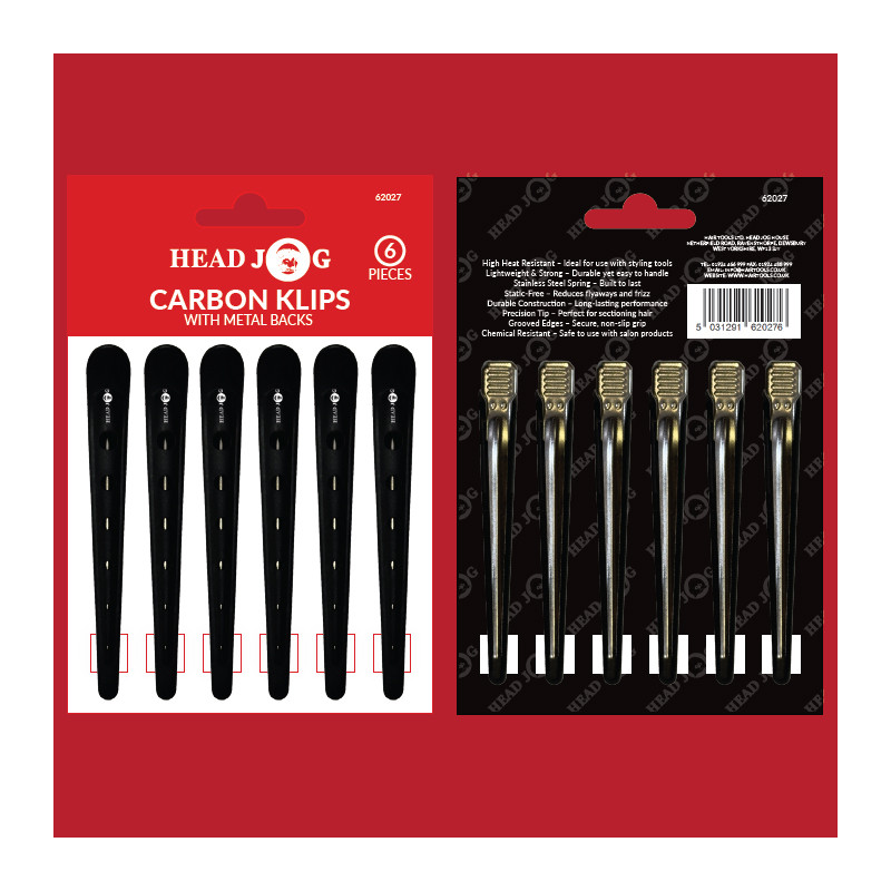Hairtools Head Jog Carbon Klipz - 6pcs - Image 2