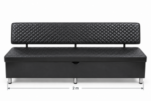 Modish Diamond Quilted Sofa Bench – Black, 2 m