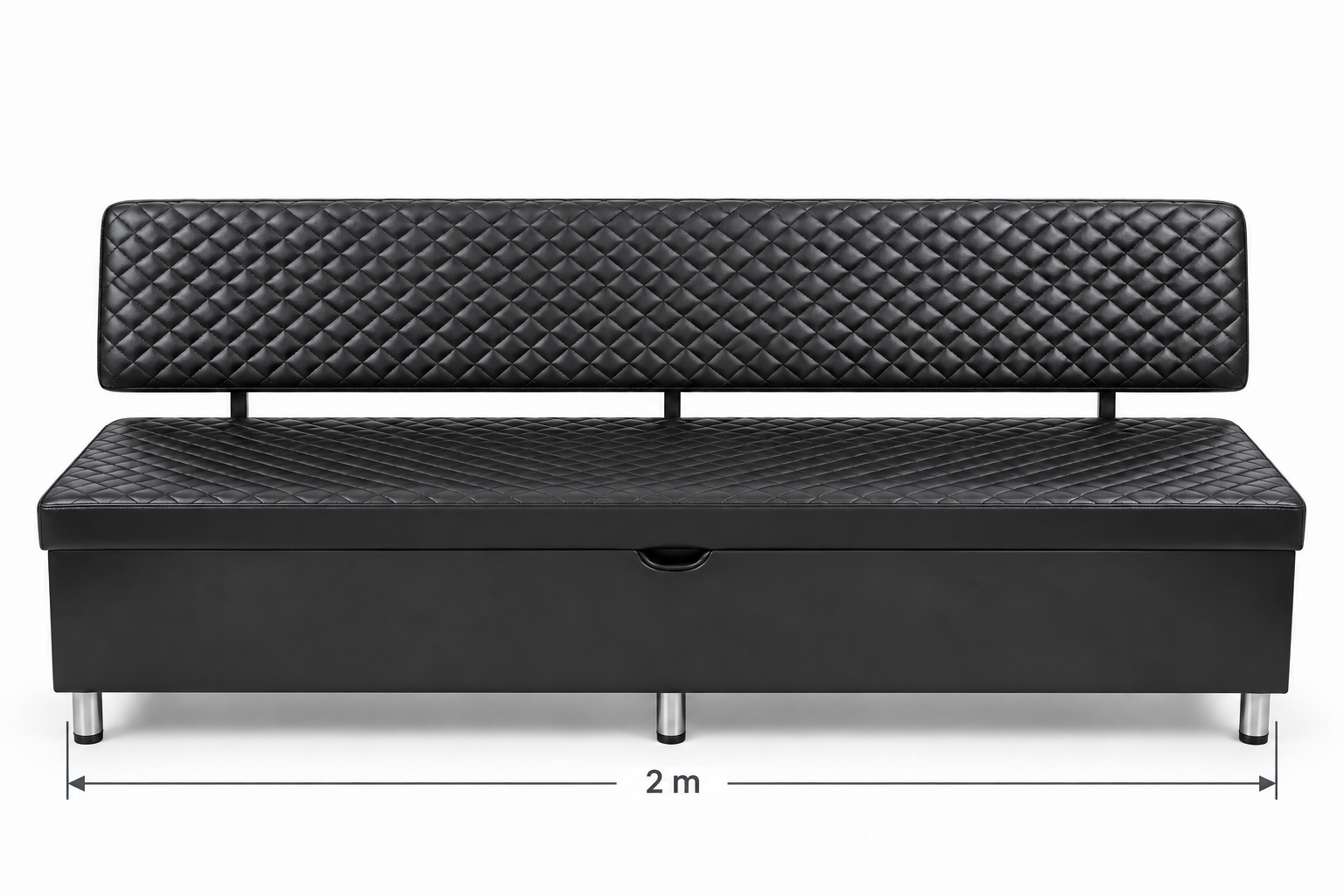Modish Diamond Quilted Sofa Bench – Black, 2 m