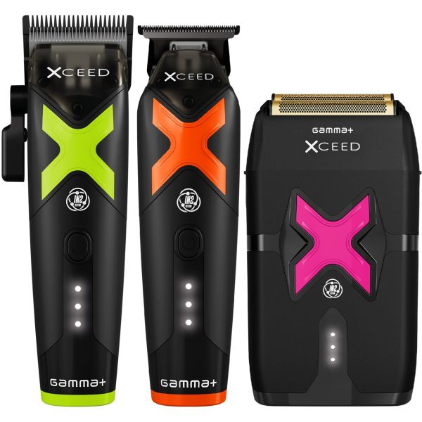 Gamma+ Xceed Barber Bundle – Clipper, Trimmer & Foil Shaver